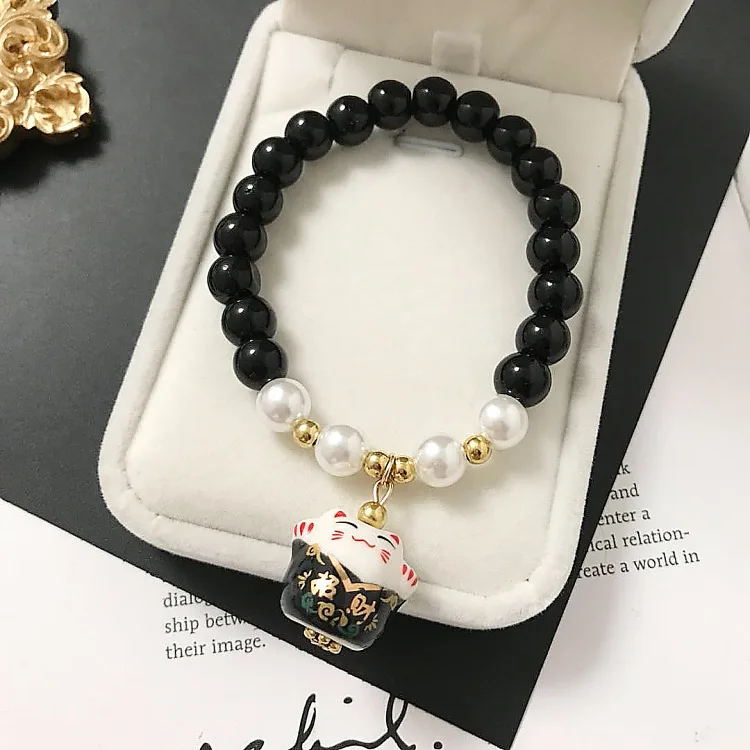 Модные женские красочные бисерные браслеты Lucky Cat OL, браслеты со стеклянными шариками и кристаллами для девочек Kawaii, повседневные Розовые ювелирные изделия высокого качества - Окраска металла: 12