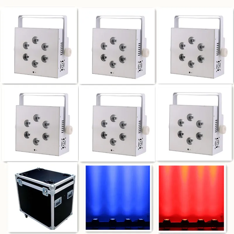 6 шт./лот светодиодный светильник par battery 6x10w rgbw беспроводной dmx внутренняя версия