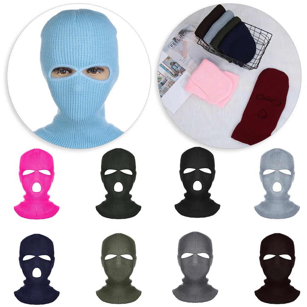 Балаклава вязаная шапка 2/3 маска на все лицо Лыжная армейская тактическая