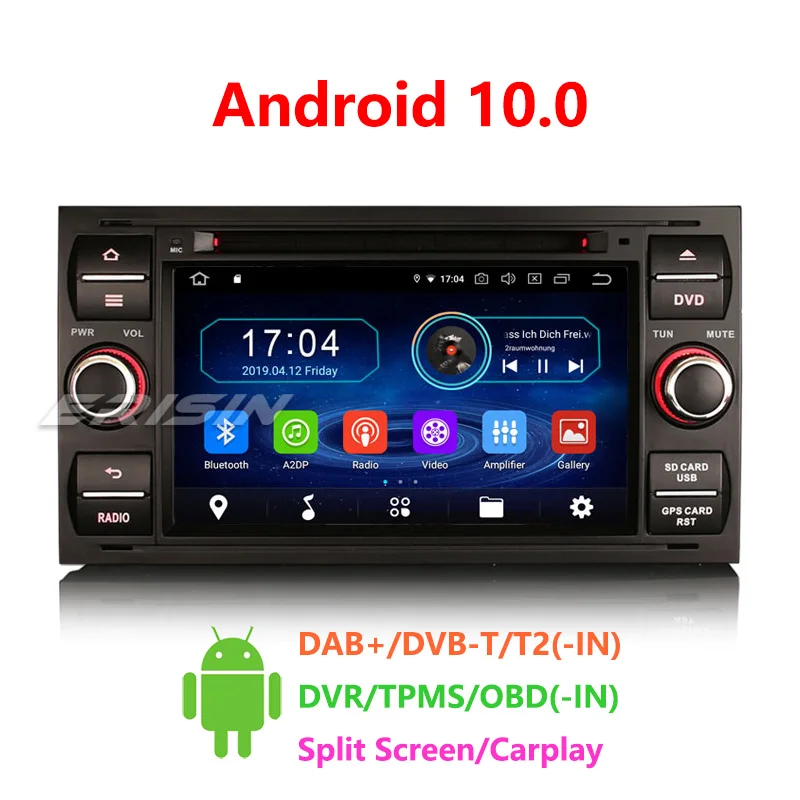 Erisin 5931 7 'ƈ Din Android 10 0 автомобильный мультимедийный плеер Радио BT для Ford Focus Transit