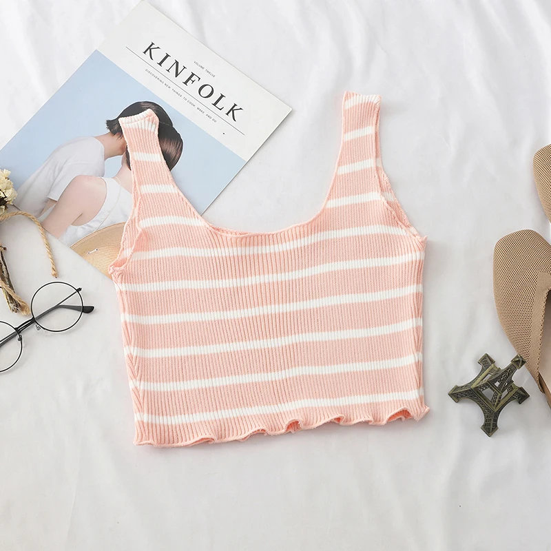 HELIAR женские белые однотонные Майки Топы вязаный укороченный топ с квадратным