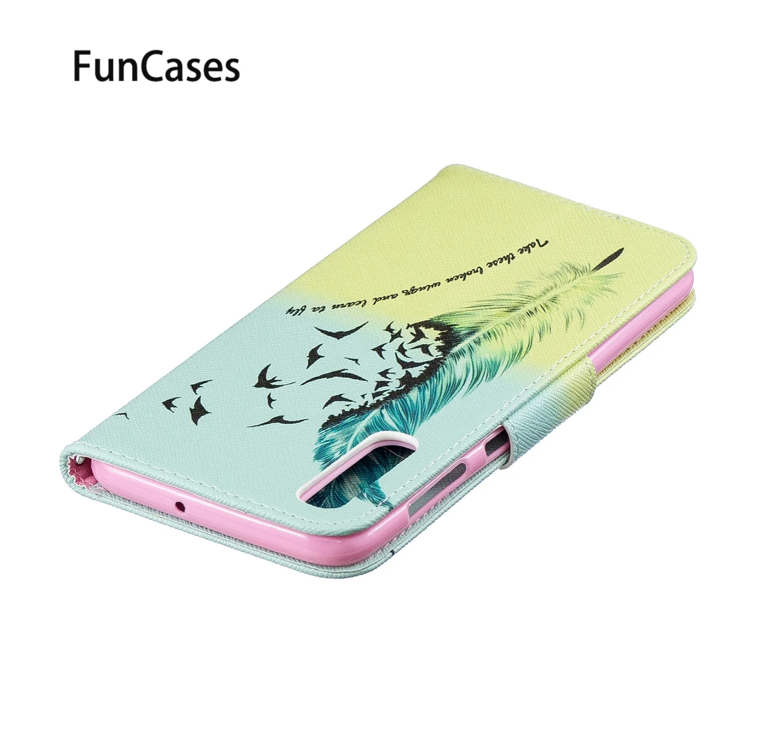 С бабочкой и цветами из искусственной кожи чехол для телефона samsung A50 чехлы сумки