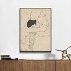 Картины на холсте влюбленные Egon Schiele, домашний декор, большие настенные картины для гостиной, плакаты, картины на холсте HD