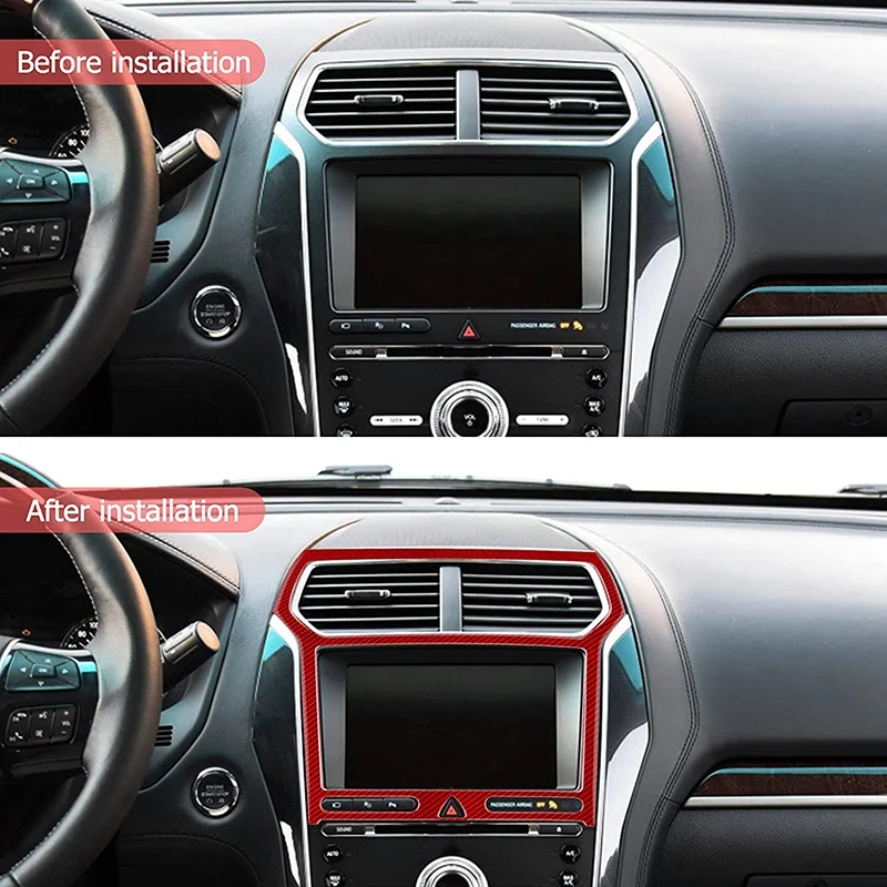 Для Ford Explorer 2013 2014 2015 2016 2017 2018 углеродное волокно центральная консоль GPS