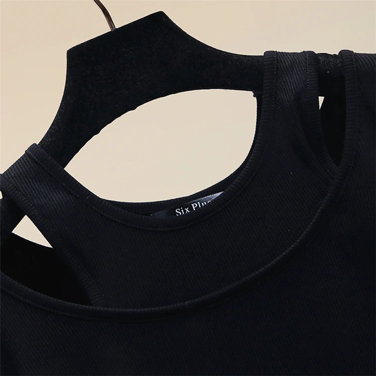 

Fake Two Pieces Pullover Drawstring Short T-shirt Slimming Pure Cotton Short Sleeve Loose T Shirt 2021 Summer Women's New Top