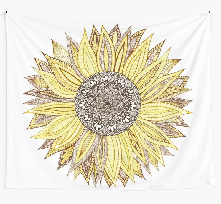 

Sunflower Mandala Tapestry Mandala Wall Hanging Hippie Tapestries Bedroom Home Decoration Wall Blanket Psychedelic Tapestry