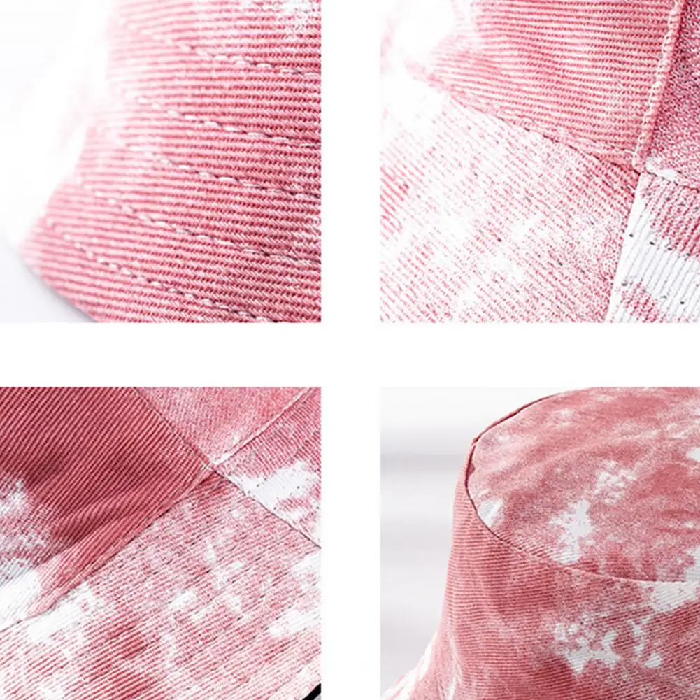 

Fashion Skin-friendly Bucket Hat Double-sided Cotton Tie-dye Wide Brim Unisex Caps Sun Protection For Outdoor