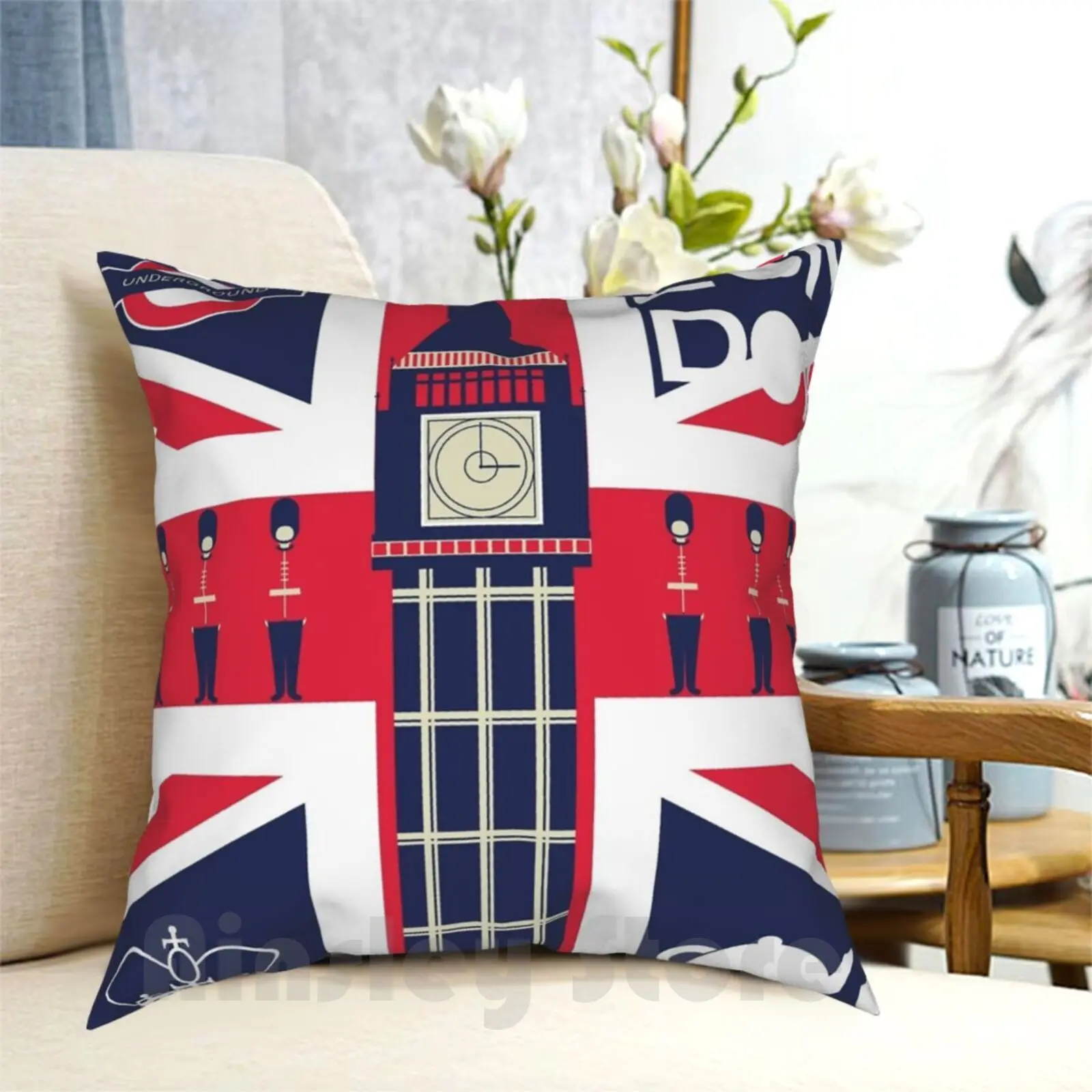 

Vintage Union Jack Uk Flag With London Decoration Pillow Case Printed Home Soft Throw Pillow Classic Vintage Union Jack