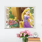 Disney Рапунцель принцесса 3D наклейки на окна стены для украшения дома детская комната настенная роспись искусство девочки наклейки Постер Мультфильма фильма