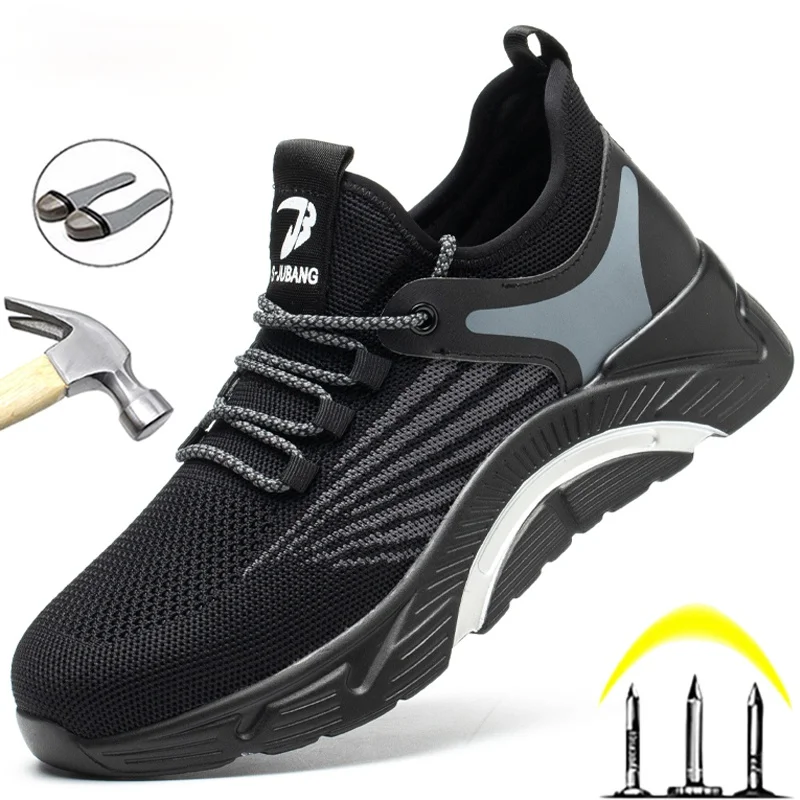 

2021 New Safety Shoes Men Women Steel Toe Shoes Work Sneakers Indestructible Work Shoes Lightweight Male Protective Shoes 36-48