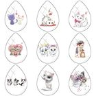 TAFREE красивый и милый кот, слеза, фотоэлемент 18 х2, 5 мм, фотоэлемент с плоским основанием для изготовления ювелирных изделий CAT01