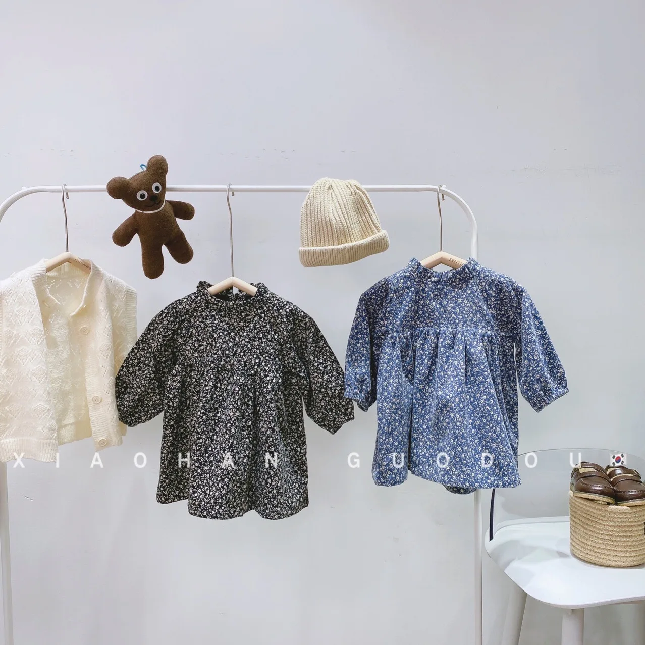 

Kids Girl Dress With Floral Pattern 2021 Autumn Children's Cotton Long Sleeve Casual Dresses Korean Toddler Girl Clothing Frock