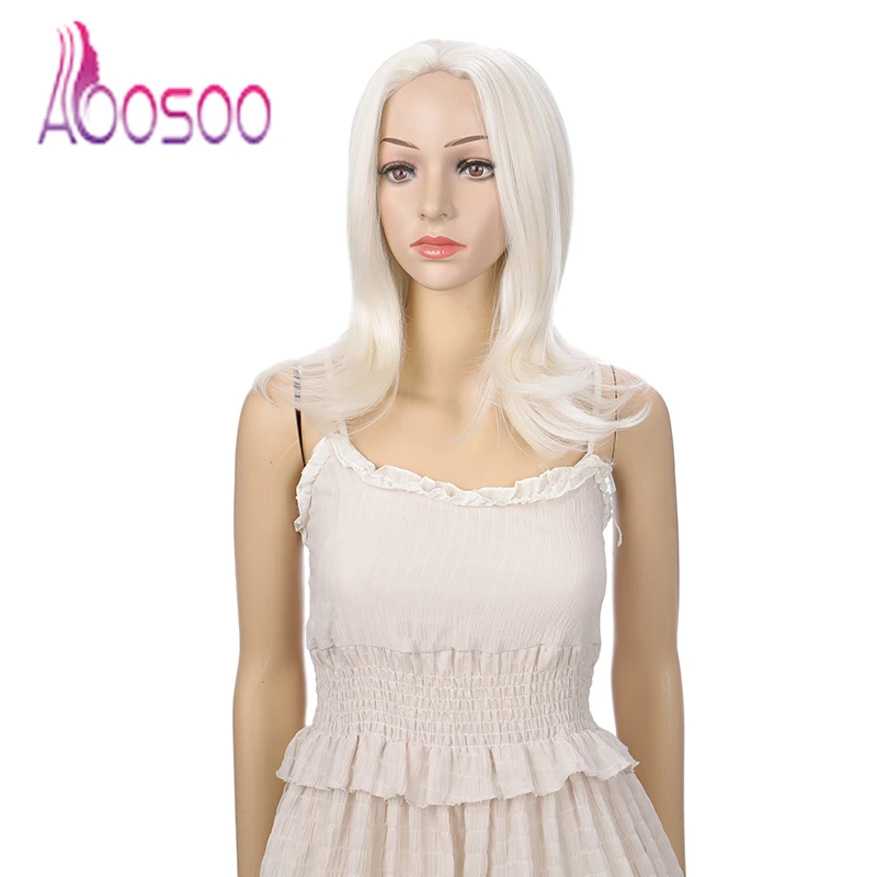 

AOOSOO short lace front wig with free bang 613 color ladies wig 16 inches For women heat resistance wig