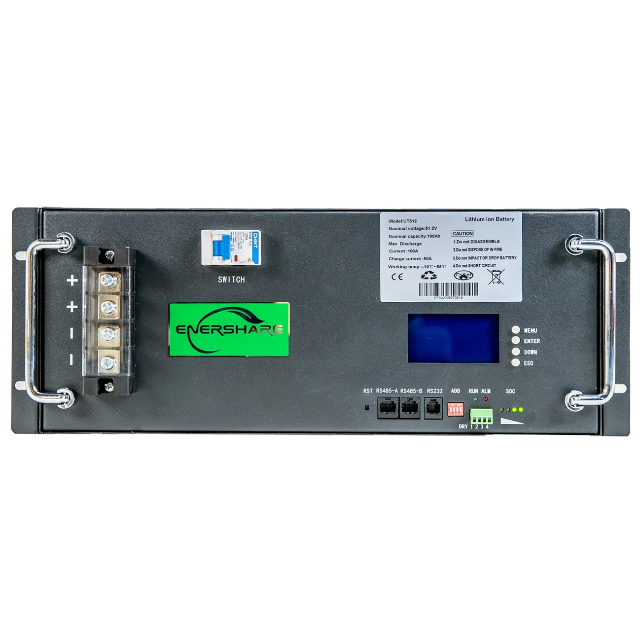 

48V 100Ah Solar Battery -LiFePo4 Lithium ion-LFP-rechargeable-off-grid power supply-5kwh energy storage with BMS-4U