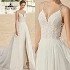 Женское свадебное платье It's yiiya, белое фатиновое платье на бретельках с V-образным вырезом и открытой спиной на лето 2019