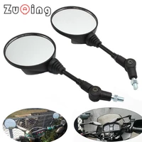 motorcycle side mirror scooter rear mirror 2pcs foldable round 10mm for motocross accessories for bike rearview mirrors