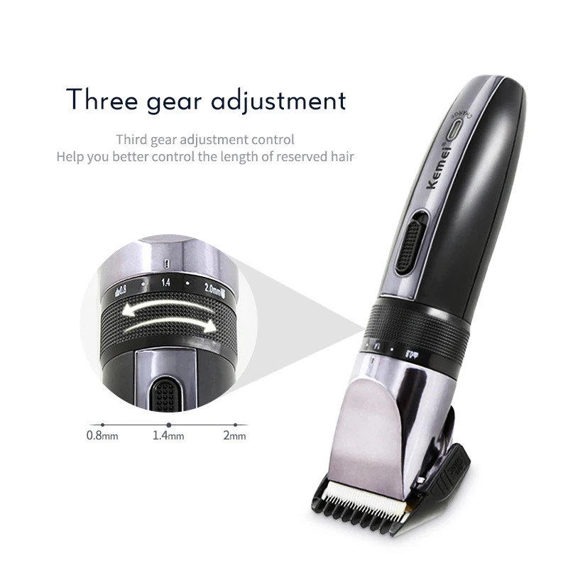 Электрическая машинка для стрижки волос Kemei титановый парикмахерский аппарат с