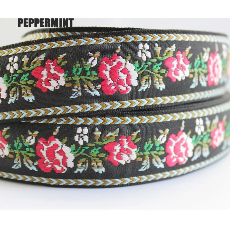 1 ярд вышивка розы лента цветок кружево винтажная тесьма отделка одежды сделай