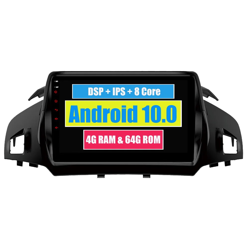 Автомобильный радиоприемник RoverOne Android 10 Octa Core GPS для Ford Kuga Escape 2013 2017 сенсорный