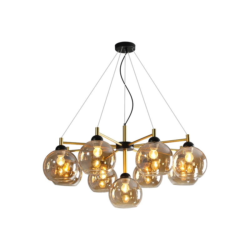 

Post-modern living room led chandelier Nordic light luxury restaurant chandelier lighting simple glass bedroom bar hanging lamp