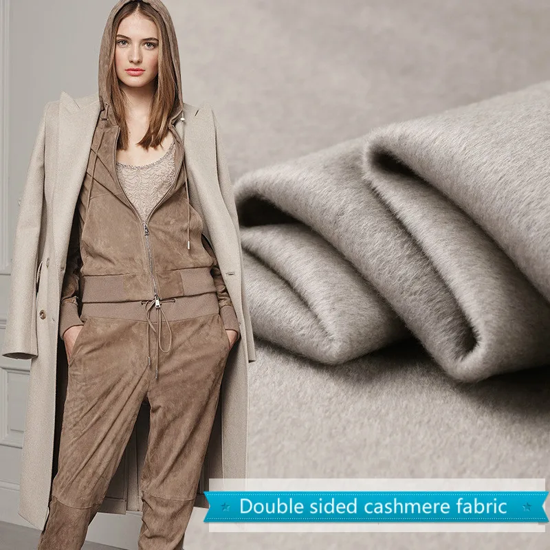 Двойная шерстяная кашемировая ткань 150 см мягкая тонкая зимнее пальто толстая