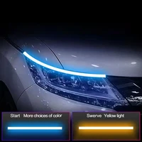 2pcs flexible waterproof strip auto headlights running light led guide car accessories drl surface start scan light