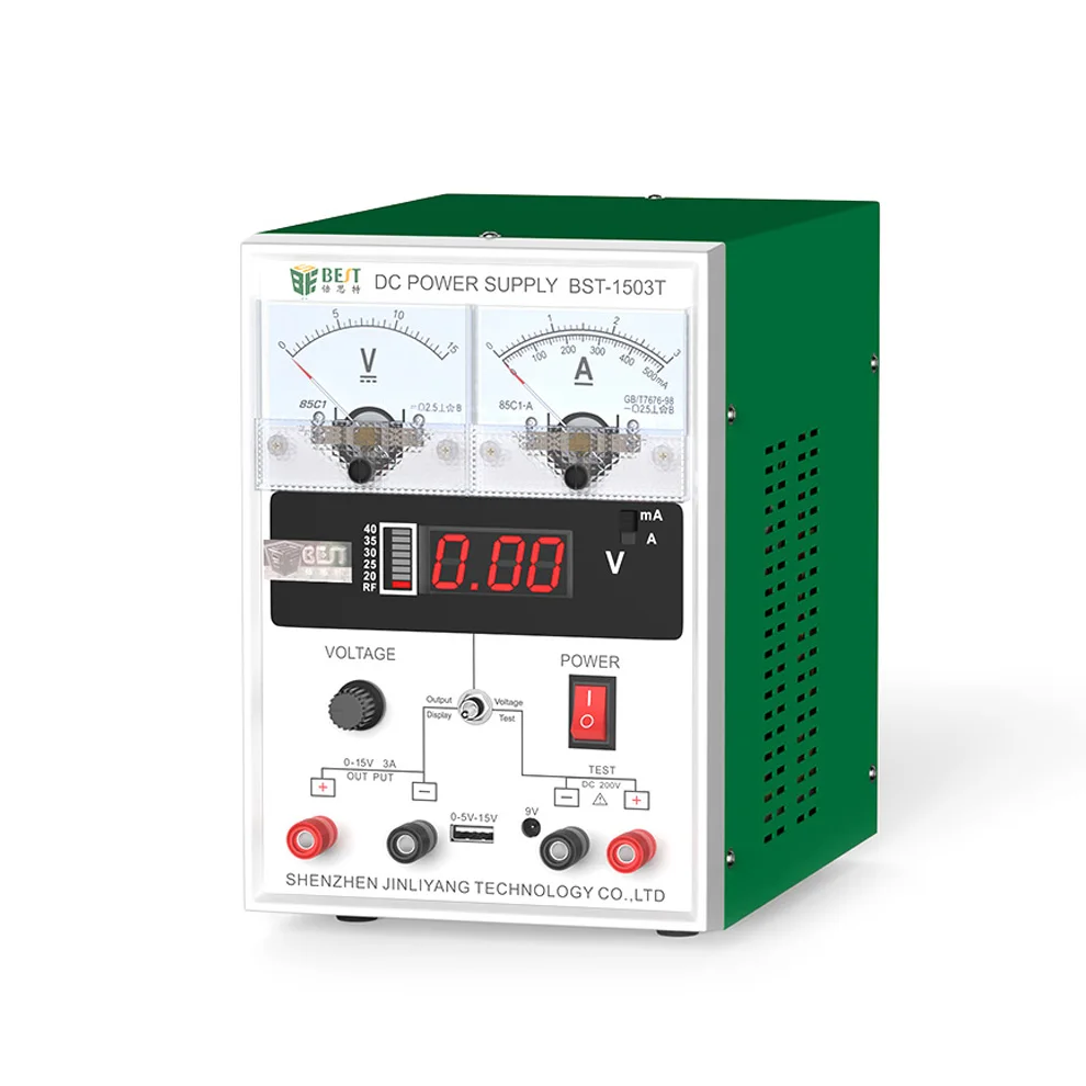 Лучший 1503T 15V3A DC Регулируемый источник питания для ремонта мобильных телефонов светодиодный указатель с цифровым дисплеем GSM функция обнаружения сигнала