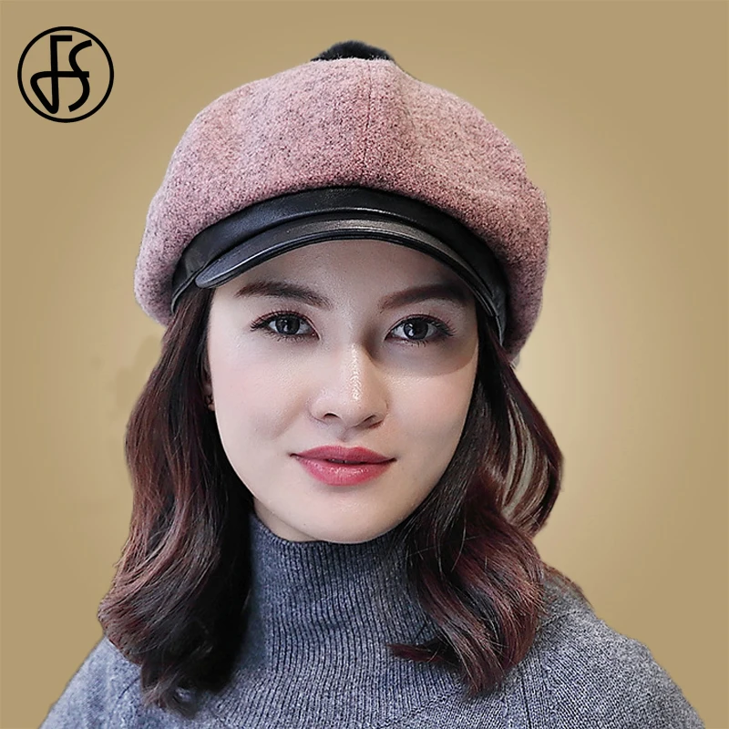 FS женская теплая зимняя восьмиугольная шапка Осенние береты новая модная