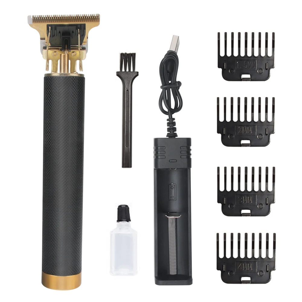BORUiT-cortadora de pelo el&eacute;ctrica profesional, juego de cortapelos el&eacute;ctrico con cabezal de aceite USB, de aleaci&oacute;n, duradero, 2021-1