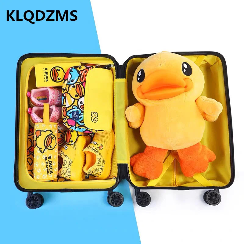 KLQDZMS Kids Luggage 20 Inch Cute Spinner Rolling Boy Girls Carry On Cabin Suitcase Children Trolley Case | Багаж и сумки