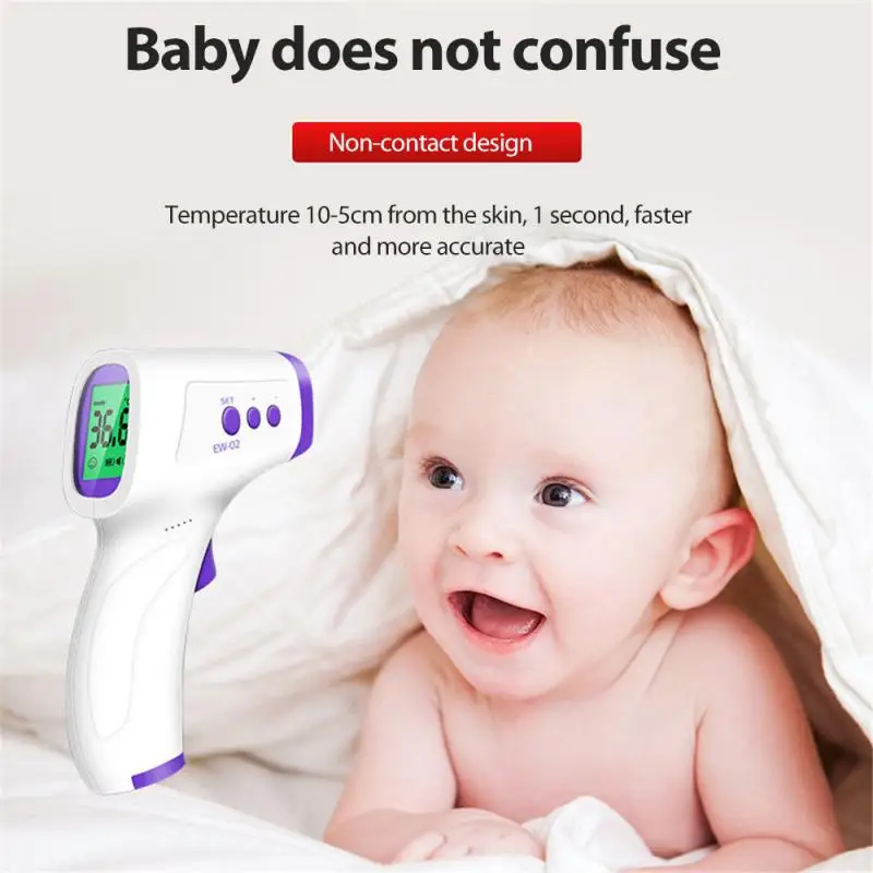 Бесконтактный инфракрасный термометр, цифровой ИК Электронный лазерный прибор для измерения температуры тела у лба и ушей, для детей и взрослых
