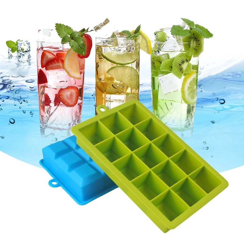 

Food Grade Silicone Ice Cube Maker Jumbo Large Ice Cube Square Tray DIY Mold Mould Kitchen Accessories