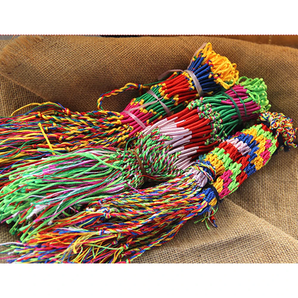 Новинка плетеные браслеты дружбы радужной расцветки для женщин 10 шт./компл.