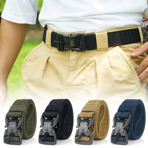 Нейлоновый Тактический Плетеный ремень в стиле милитари, быстросъемная магнитная пряжка для мужчин, ремни для активного отдыха, походов, спорта FS99