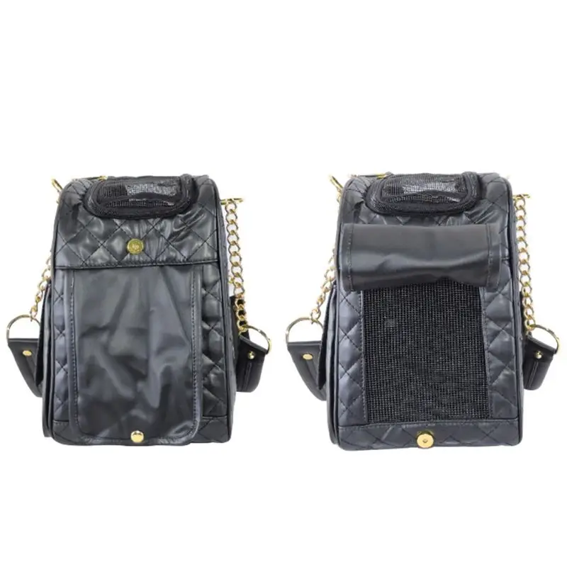 

Comfortable Luxury Fashion Dog Carrier PU Leather Travel Carrying Portable Handbag Foldable for Outdoor Travel Walking