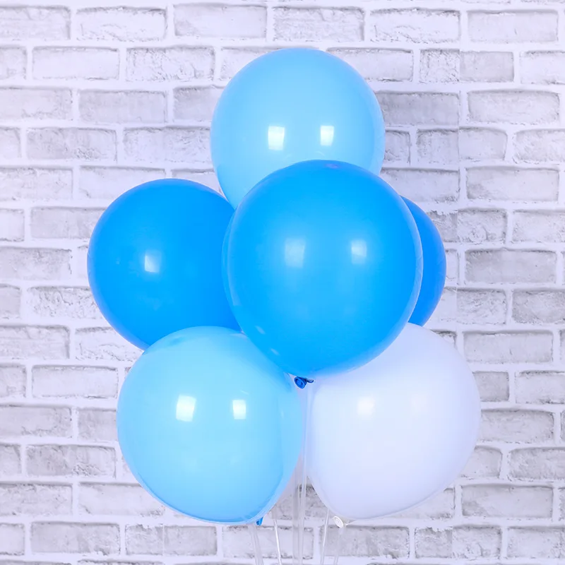 15 шт. 12 дюймов синий белый латексный воздушный шар набор толстый баллон Globos