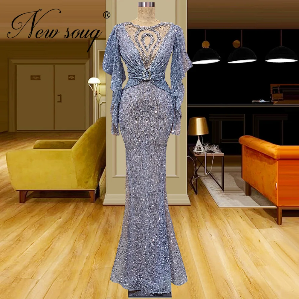 

Роскошное длинное блестящее вечернее платье с бусинами для выпускного вечера Dreess с длинными рукавами от кутюр вечернее платье Дубай Арабская Иллюзия вечерние платья знаменитостей