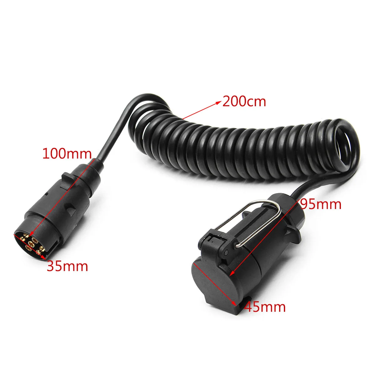 

New 200cm 7Pin Trailer Light Board Extension Cable Lead Male to Female Trailer Truck Couplings Circuit Plug Socket