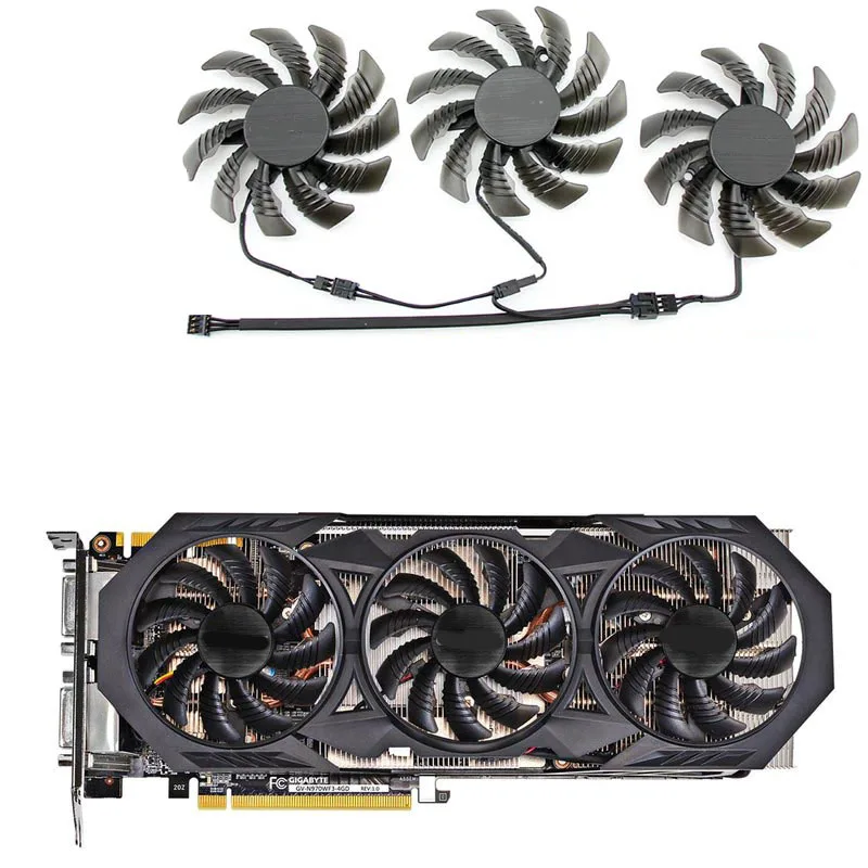 

75mm For GIGABYTE GV-N970WF3-4GD Graphics Card Cooling Fan T128010SM