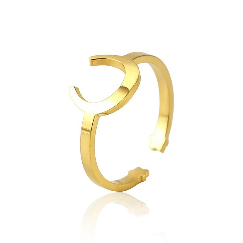 RIR кольцо серебряного цвета с натуральным звездным небом на полумесяц