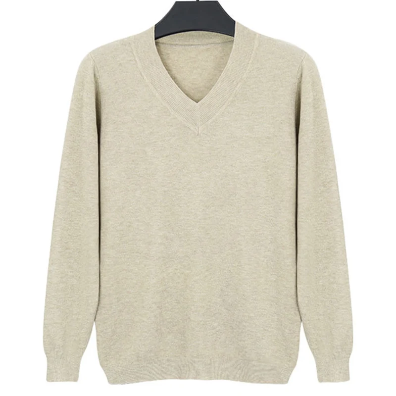 

New Autumn Winter Bottom Sweater Women V-neck Pullover Sweaters Apricot Women's Korean long-sleeve Casual Warm Sweaters F850