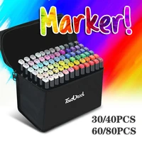 30406080pcs dual head markers brush pens alcohol based ink marker pen art supplies drawing tool for manga design