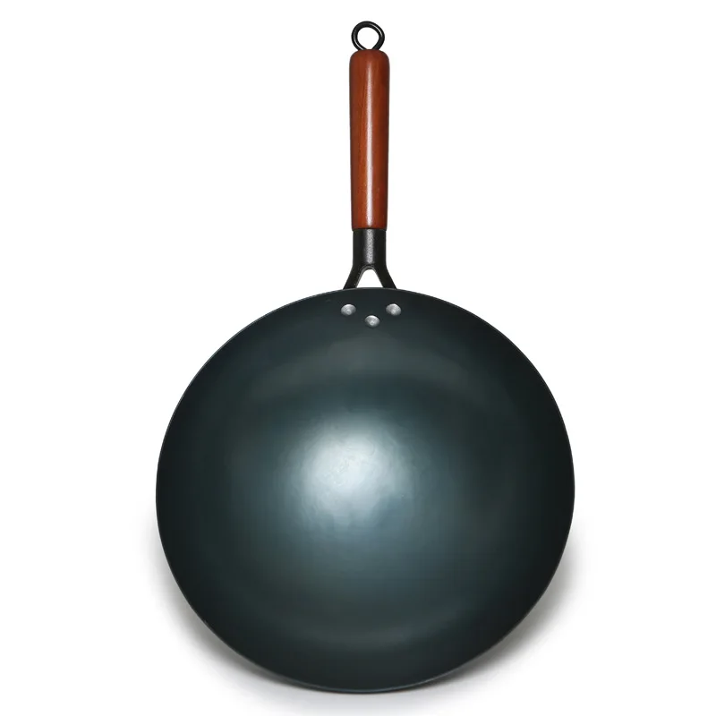 Традиционная железная вок ручной работы антипригарная сковорода газовая плита