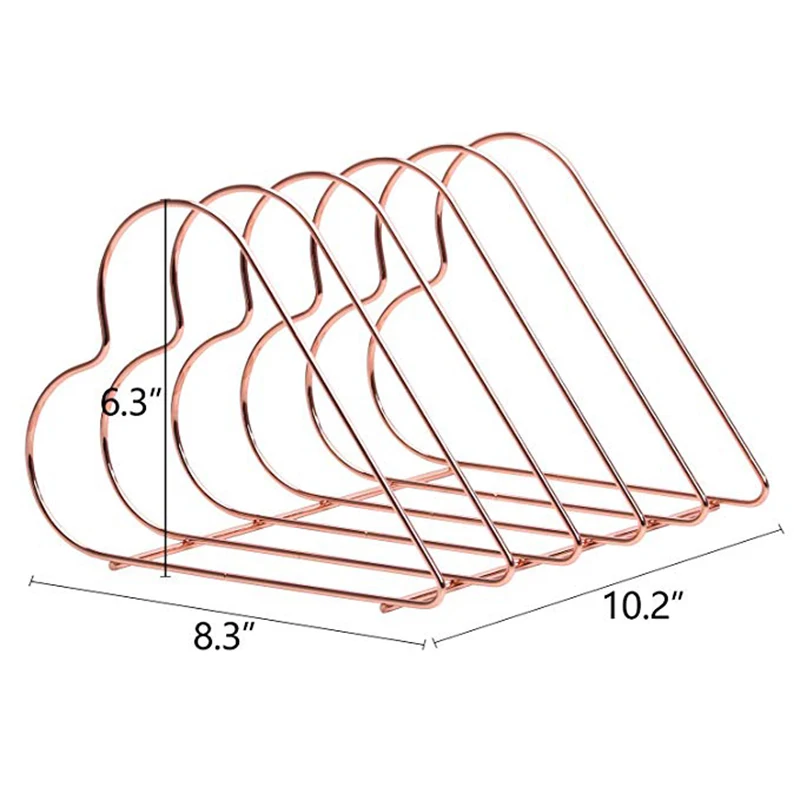 Журнал держатель файл сортировщик Металл 5 слот стол органайзер стойка для документов папка письмо и книга розовый золотистый в форме сердца Bookshel