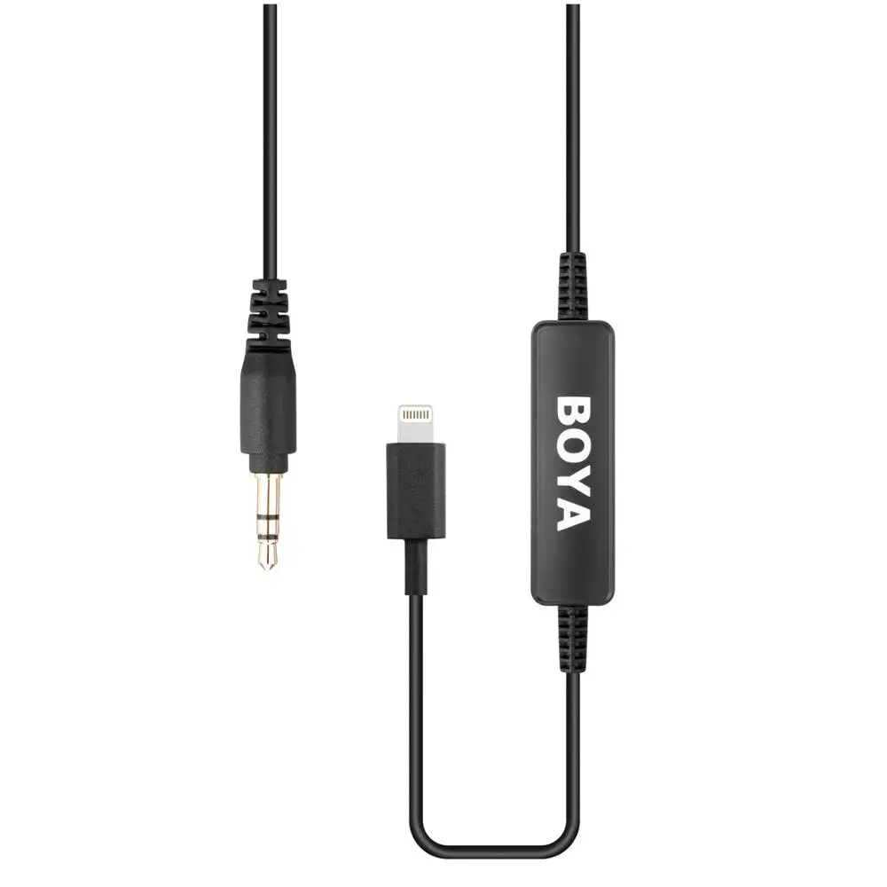 BOYA 35C-L 3 5 мм TRS к Lightning для телефона аудио кабель самозаряжающиеся микрофоны с