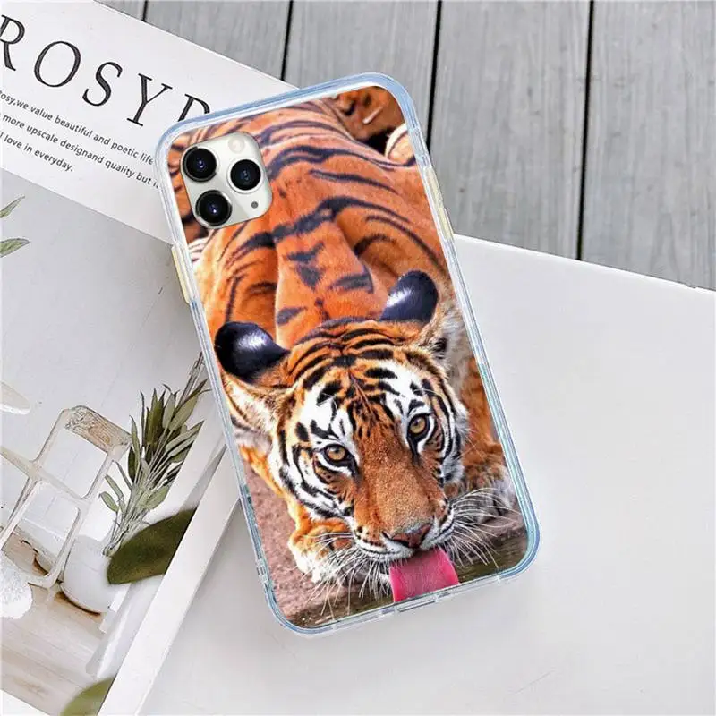 

Leopard tiger ferocious animal luxury fashion Phone Case shell for iPhone 11 12 pro XS MAX 8 7 6 6S Plus X 5S SE 2020 XR
