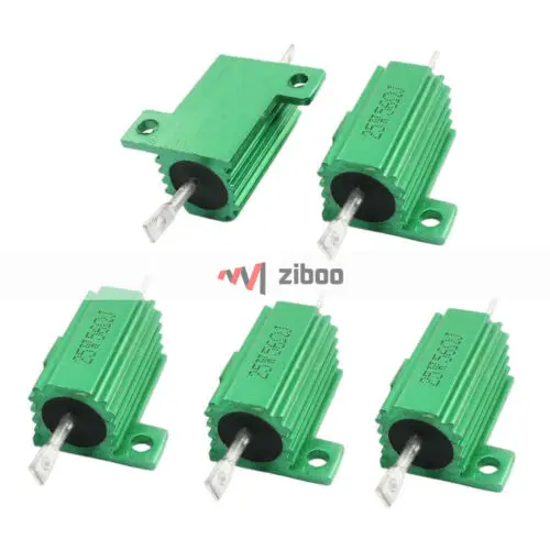 

5Pcs 56 Ohm 5% 25W Aluminium Shell Heatsink Wirewound Load Resistors 52x27x16mm