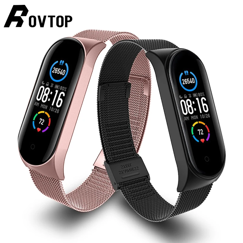 Металлический браслет Mi band 5 4 3 для Xiaomi Band Безвинтовой на запястье smart Band4
