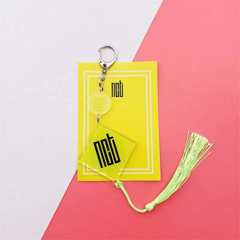 Kpop NCT Twice EXO TXT NCT DREAM Tassel длинный персонализированный брелок для ключей кольцо для ключей кулон Женская сумка ювелирные изделия брелок B114