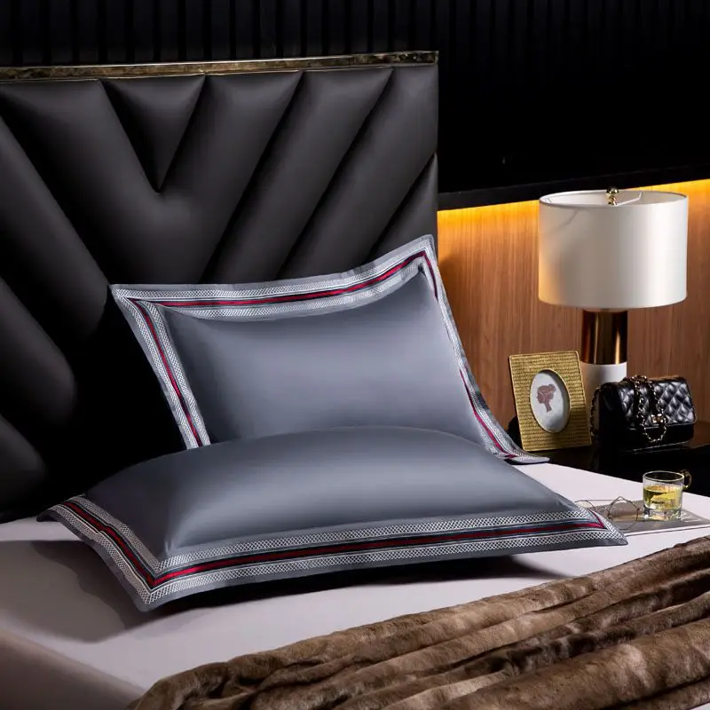 

1000TC Luxury Egyptian cotton pillowcases 2pcs 48x74cm Size Hotel Solid Color Rectangle Soft Pillow Covers